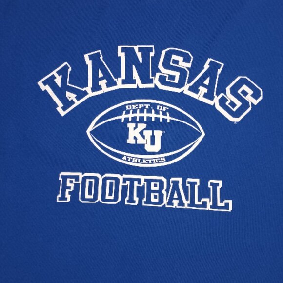Adidas KU Athletics Kansas Football Mens XL Short Sleeve T Shirt Blue NCAA - Picture 4 of 6